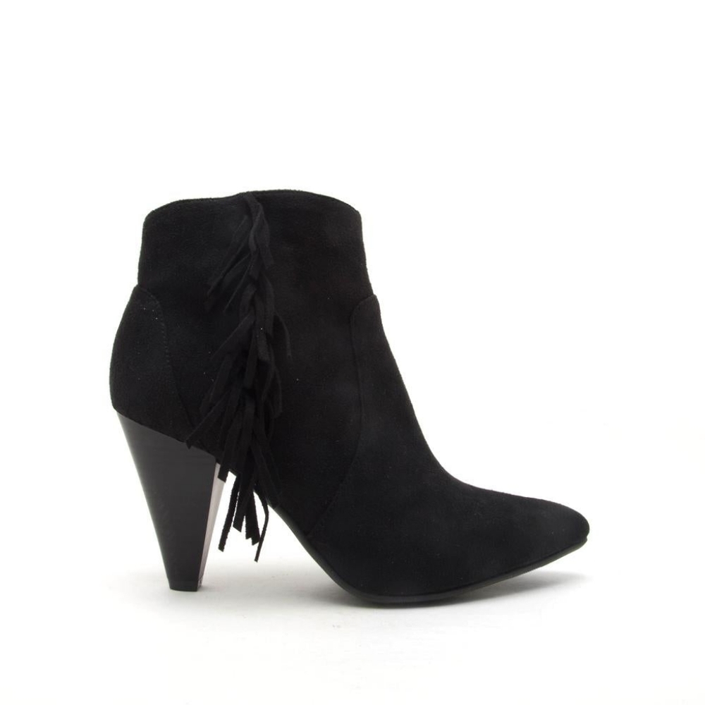 NEW Faux Suede Fringe Bootie - Black